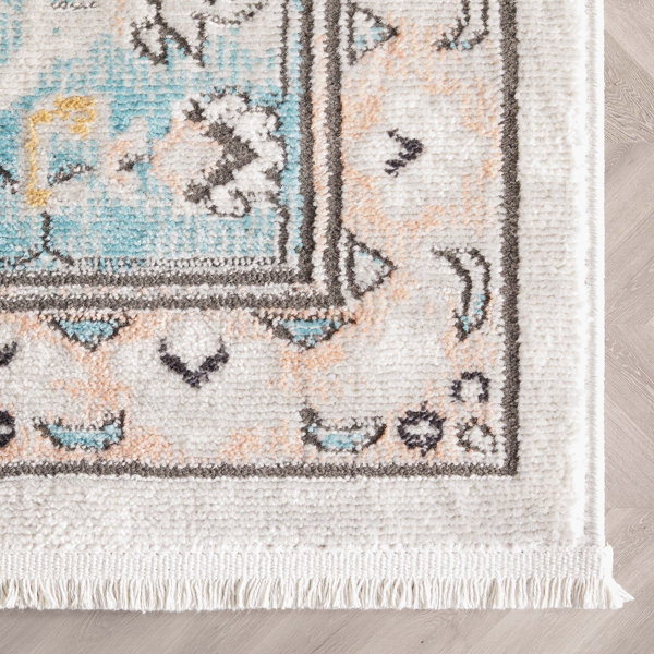 Well Woven Indira Oriental Blue/Ivory Area Rug Wayfair